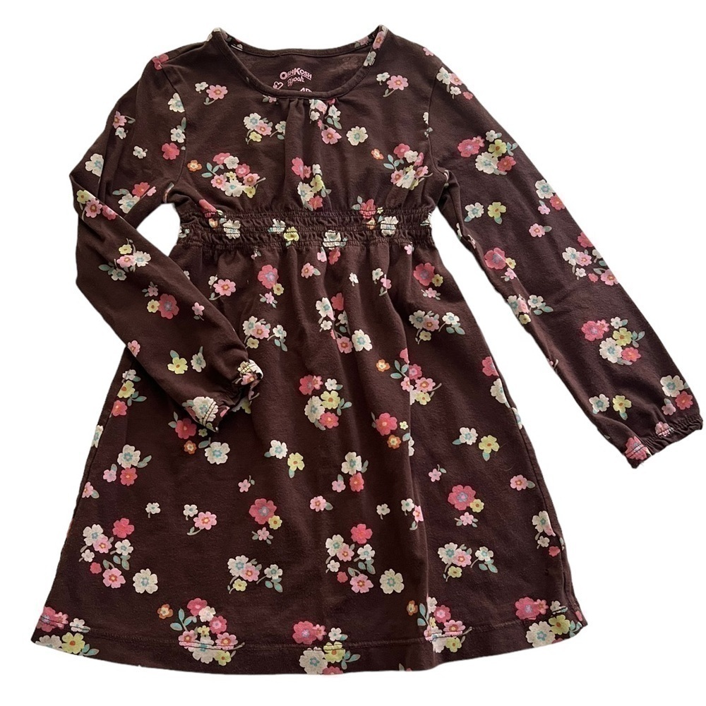 OshKosh B'Gosh Toddler Girls Long Sleeve Floral Dress Size 4T